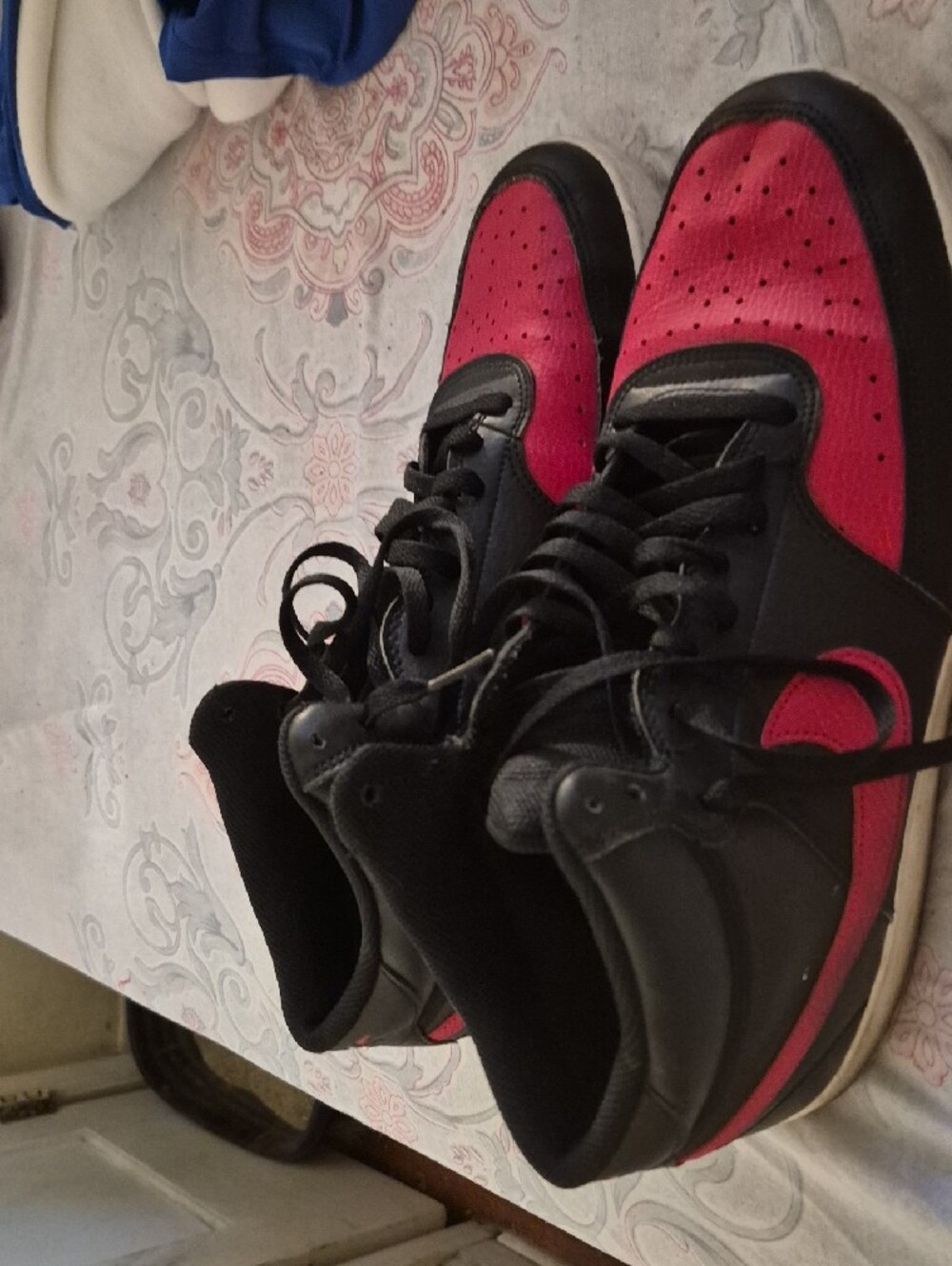 Nikw Black and Red NightCourt High-Top Sneakers - Picture 4 of 9